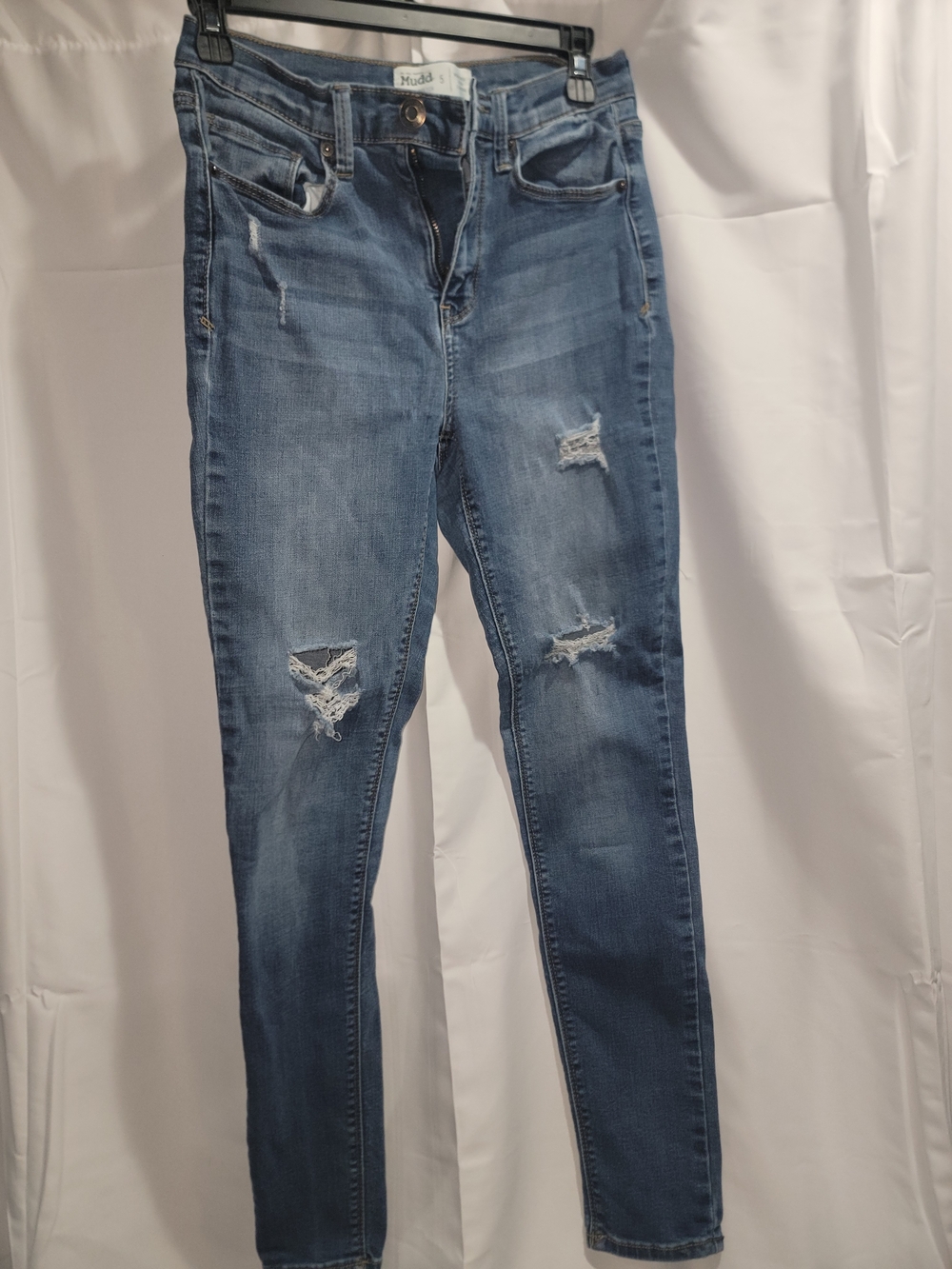 Mudd Women's Medium Blue Distressed Skinny Jeans